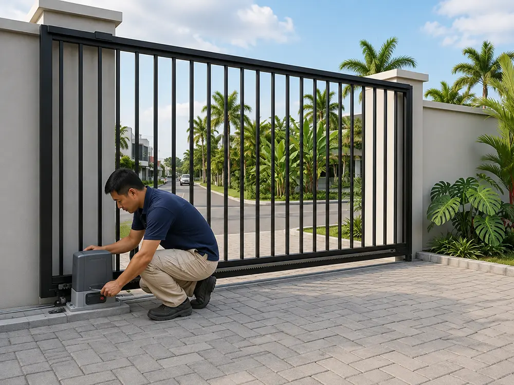 Mesin pintu gerbang otomatis DC brushless untuk gerbang kantor dan ruko