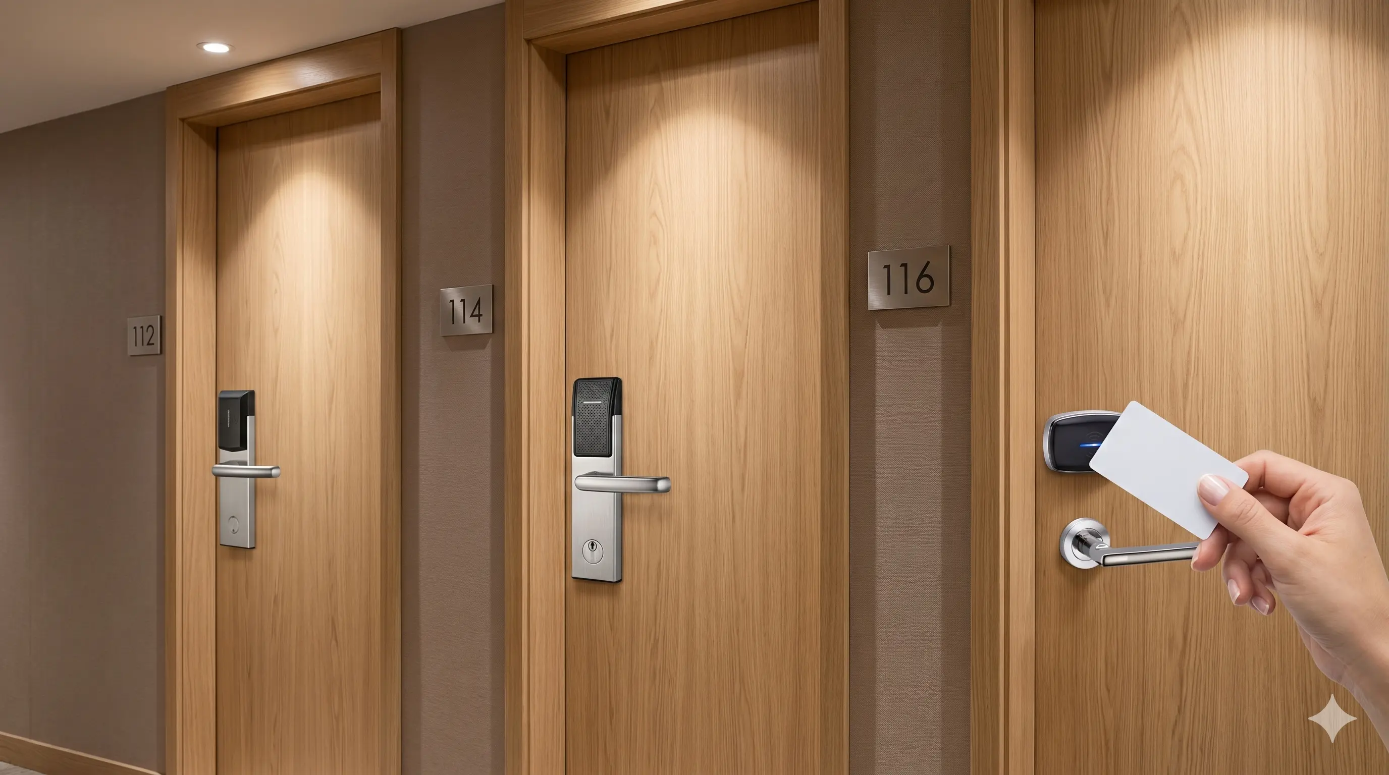 Perbandingan tipe handle kunci hotel RFID Stedy Roman, Aston, Spain