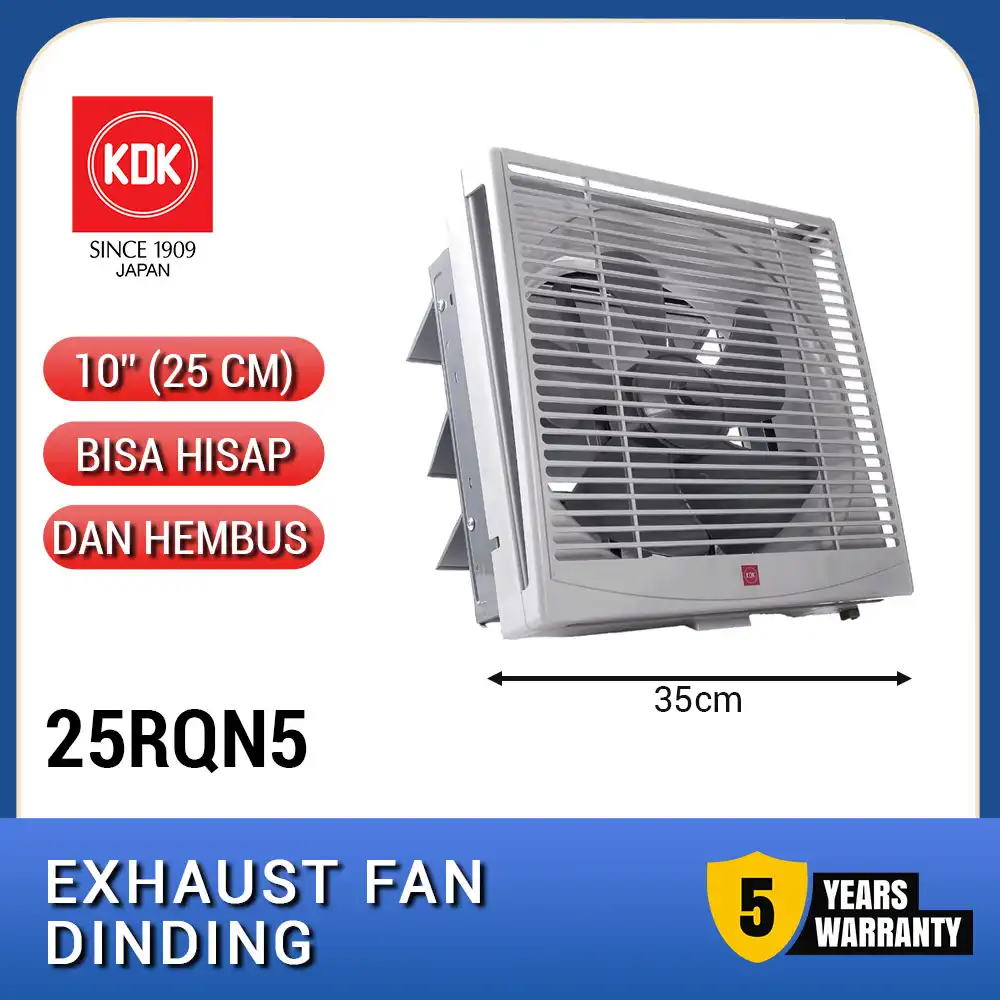Exhaust fan dinding KDK 10 inch (25RQN5) dengan shutter otomatis