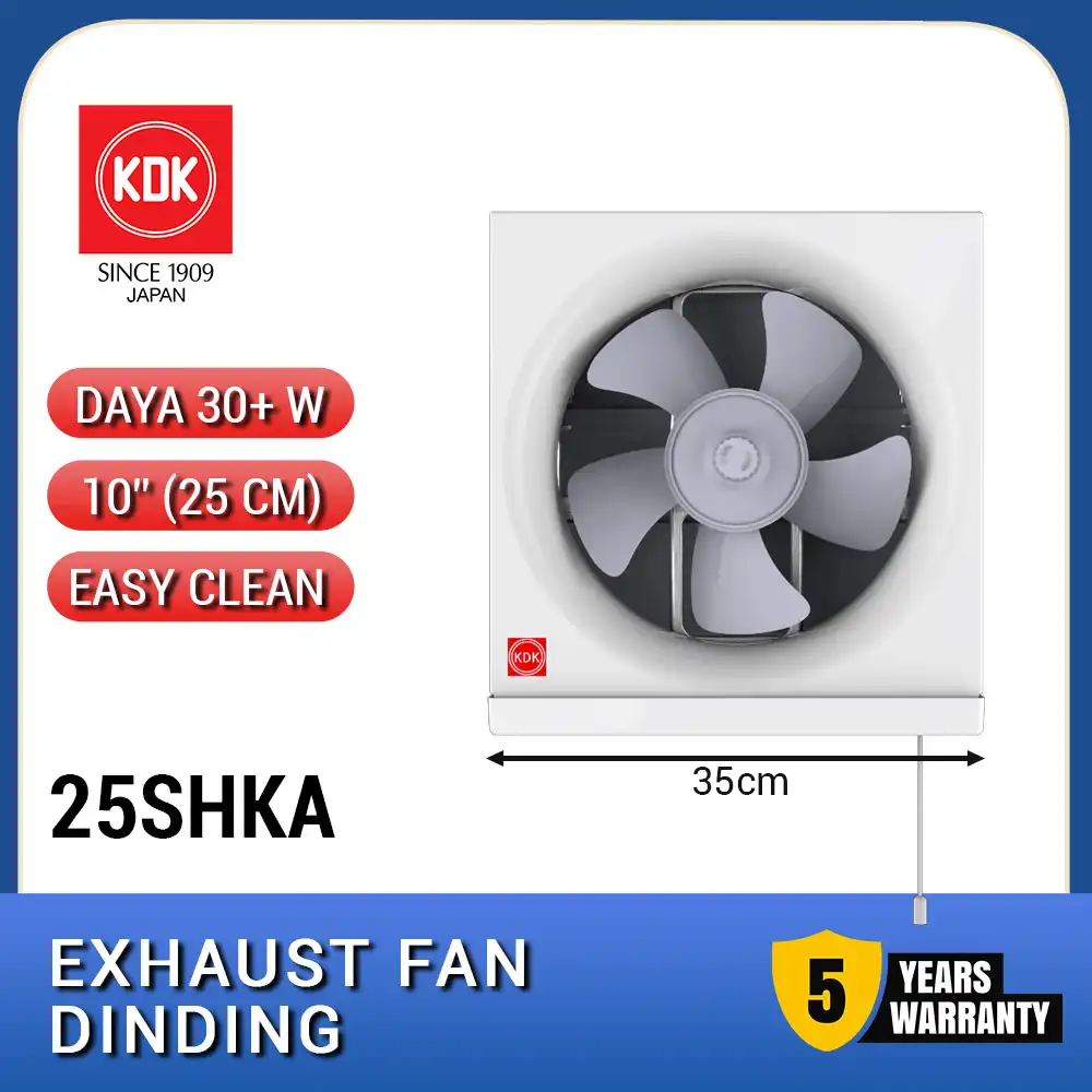 Exhaust fan plafon sirocco KDK 10 inch (25SHKA) untuk kamar mandi tanpa jendela