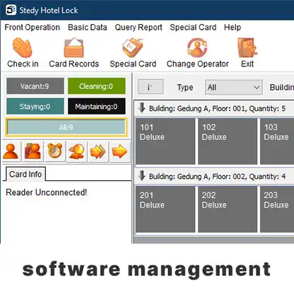 Software manajement hotel lock sistem untuk check-in check-out