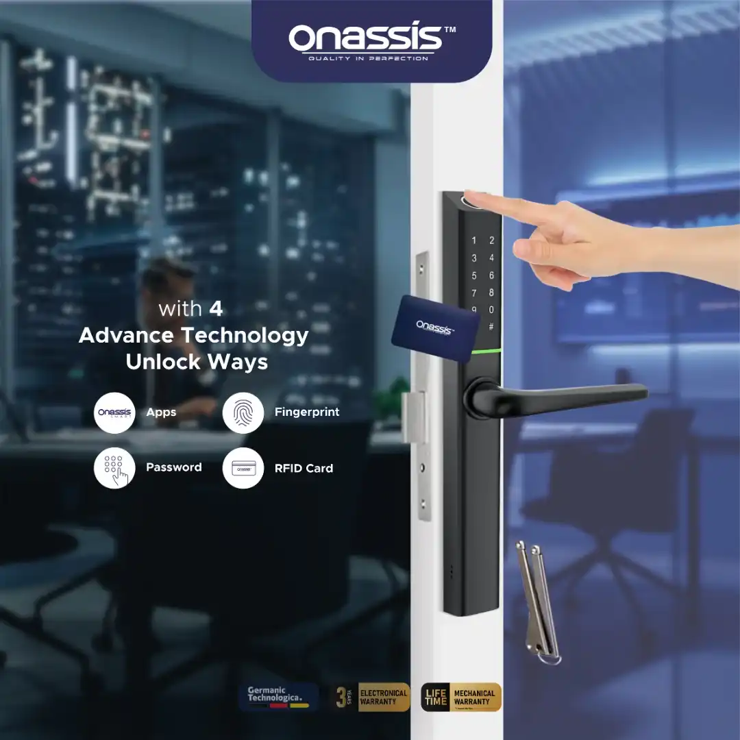 Kunci pintu digital Onassis D75 Pro untuk pintu double